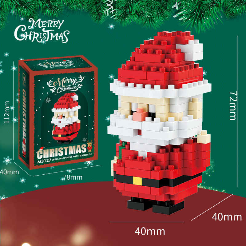 Juguetes de construcción de bloques de Navidad para niños ensamblaje puzzle Santa Claus muñeco de nieve decoraciones festivas regalos al por mayor image 18