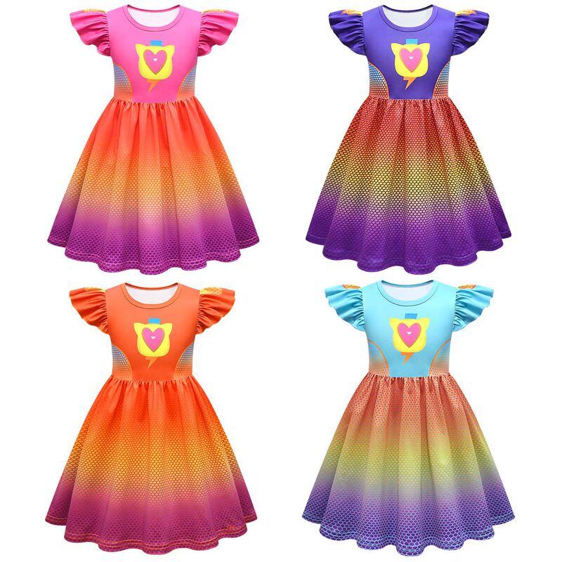 Children's Dress Superkitties Dress Girls Flying Sleeve A-Line Dress 82626 Children's Dress Superkitties Dress Girls Flying Sleeve A-Line Dress 82626