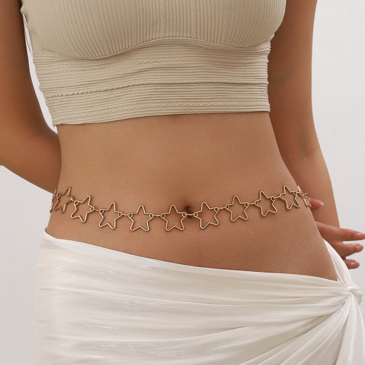 Cadena de cintura para mujer con estrella joya simple y estilo_voghion.com