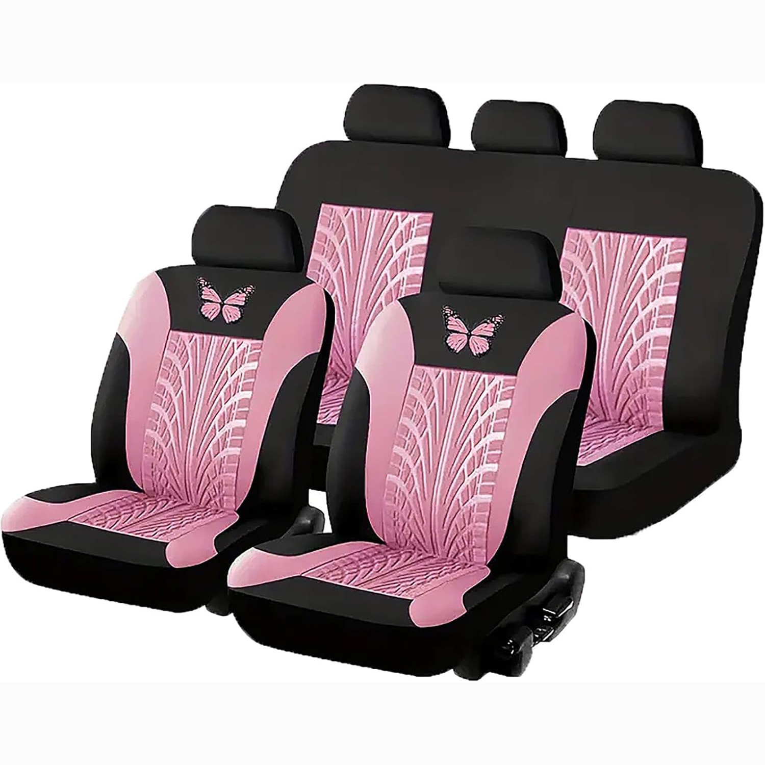 Factory Hot-Selling Universal Tire Pattern Foreign Trade Knitted Fabric Car Seat Covers, Customizable for Cross-Border Amazon and Temu