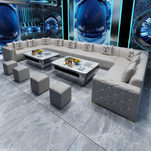 Ktv Sofa Business Party Room Karaoke Club Bar Bar Box Ul Type Card Seat Coffee Table Combination Simple