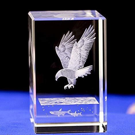 Pequeño puente 3D tallado interior adornos de cristal medusa delfín tortuga fénix dinosaurio y otros regalos conmemorativos del océano