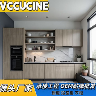 Foshan factory exports Australia modern simple wind white high-gloss paint engineering wholesale cabinet manufacturers