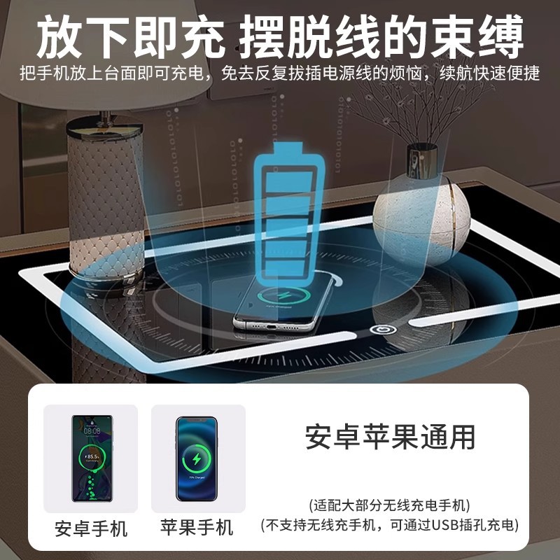 Una caja fuerte inteligente de cabezal de cama en 2025 nuevo dormitorio simple y moderno de madera maciza, lujo ligero y alto