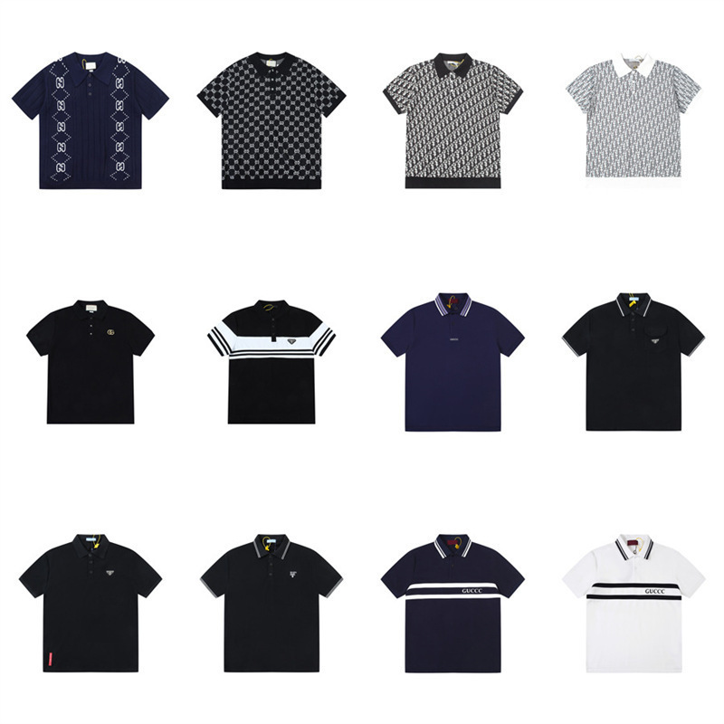 Authentic Version·High Quality·Dior·Dior·Gucci·Prada Pique Cotton Short-Sleeve Polo Shirt