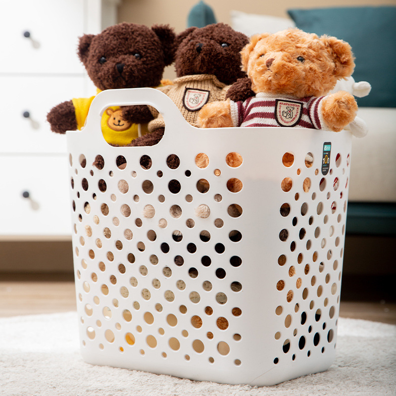 Home Use Hollow Storage Basket Plastic Dirty Clothes Basket Laundry Basket Toy Organizing Basket Large Size Laundry Basket 