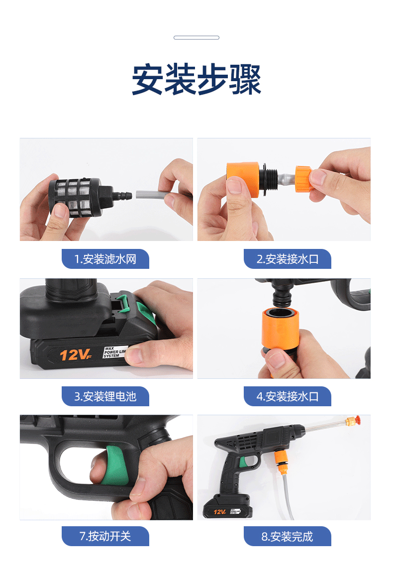 Wireless Car Washing Machine Household Electric Water Gun High Power Car Washing Portable Water Gun Car Washing High Pressure Water Gun Large Capacity