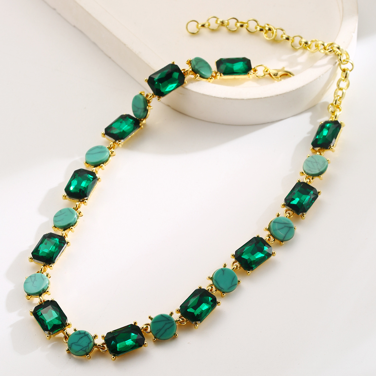 Oversized Statement Necklace For Women, Geometric Collarbone Chain_voghion.com