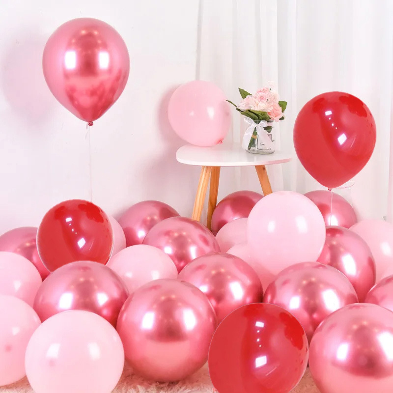 Decoración de la casa de boda globo de boda doble capa gruesa granada rubí globo rojo compromiso suministros de boda