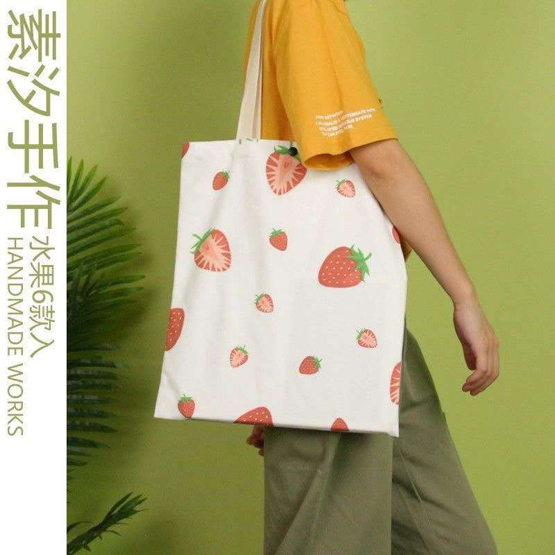 现货手提帆布袋日韩小清新文艺购物单肩包学生礼品袋可定棉布包制