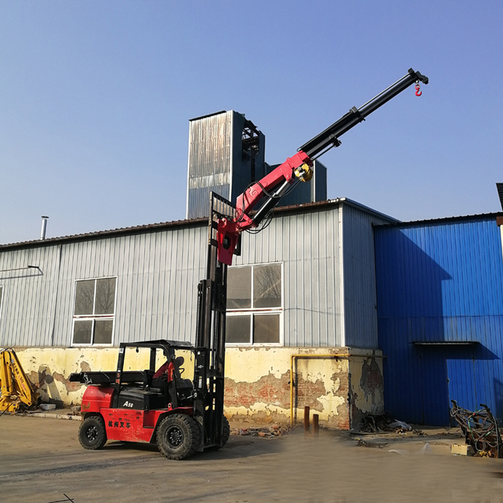 供应液压伸缩叉车吊 叉车改装液压吊臂 折臂吊 3吨叉车飞臂吊
