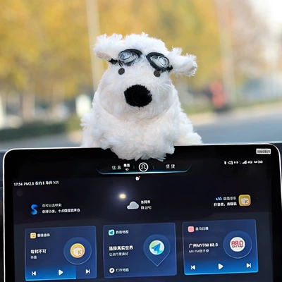 Car ornaments Scribbled Puppy Car Pocket, Central - west-highland-pilot-eyes-ornament-style