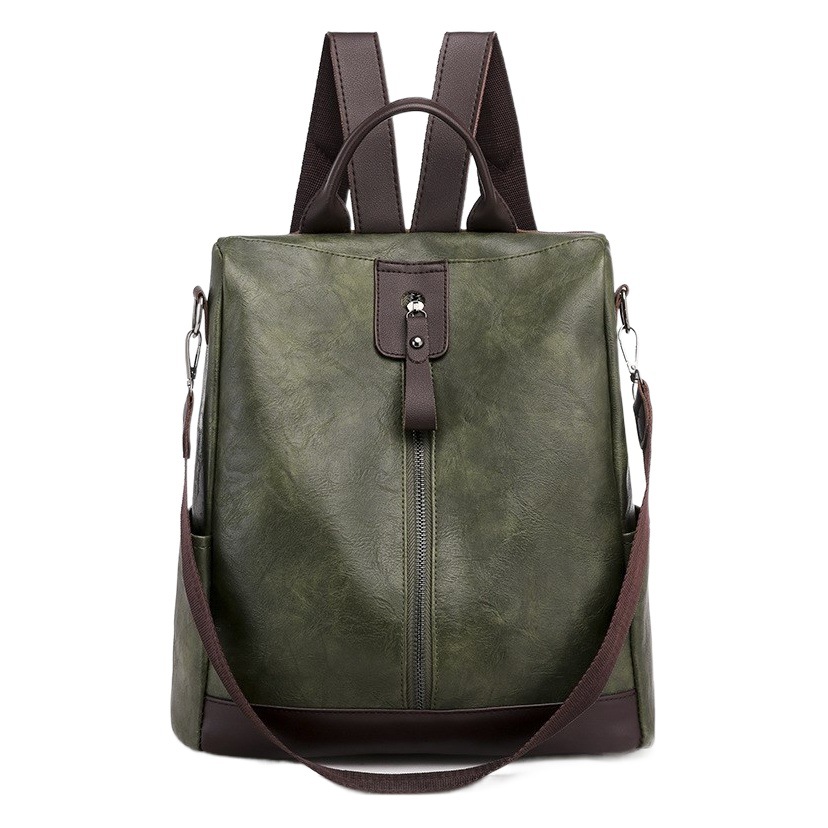 Backpack Women's Multi-purpose Anti-theft Large Backpack Soft Leather Shoulder Korean Style Retro PU Leather Dual-purpose Student Travel Bag