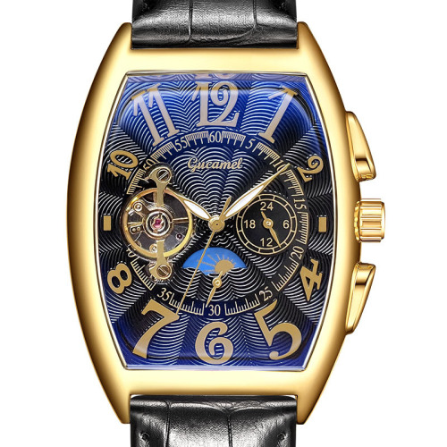 Mechanical watch, barrel type mechanical watch, men's watch, fully automatic tourbillon automatic mechanical watch, cross-border wholesale