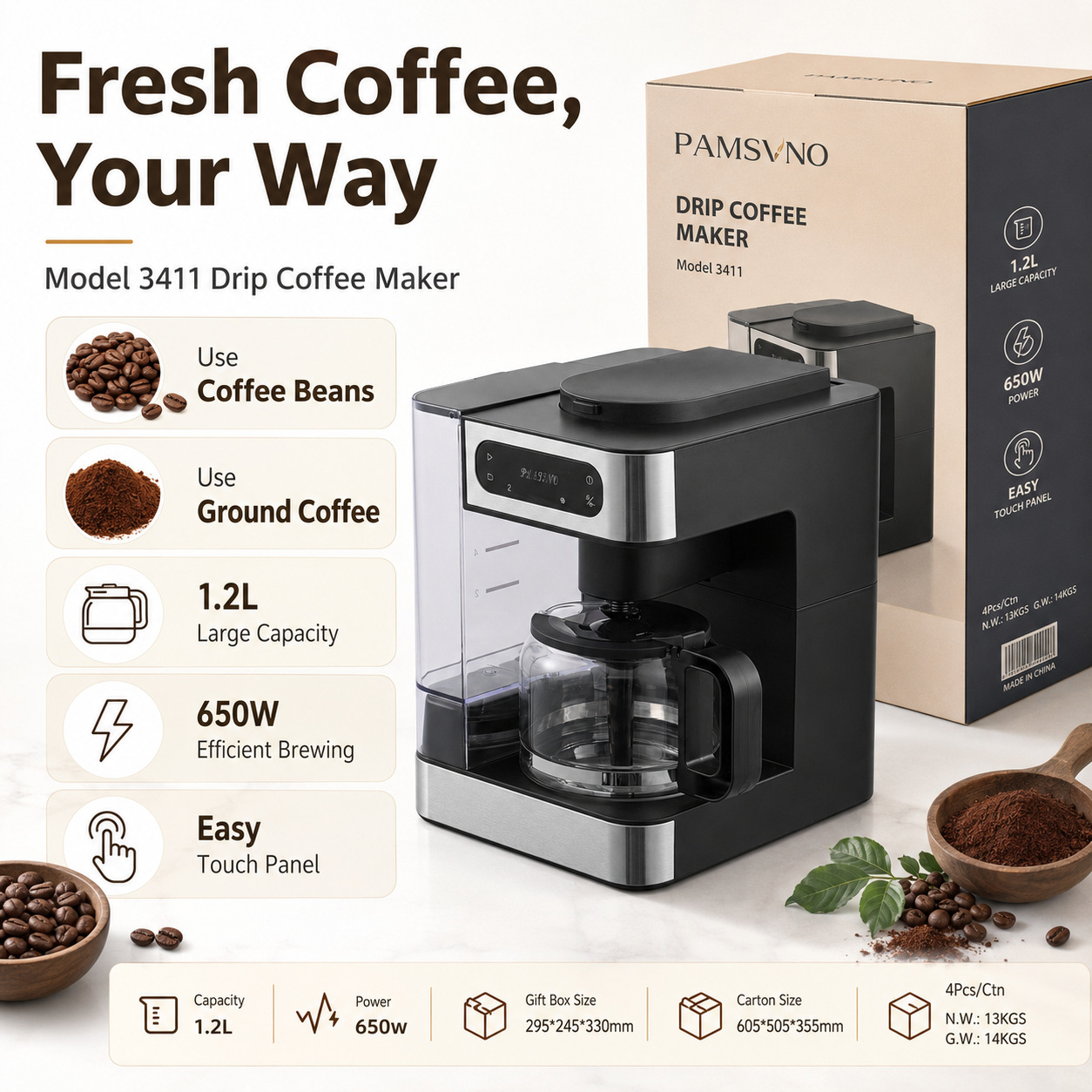 720ml de polvo con grano molido 45g de granos de café automático integrado estilo americano semi-molido hervir cafetera de goteo