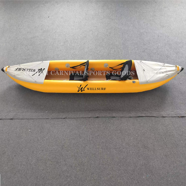 Factory High Quality Inflatable Rubber Boat Brushed Bottom/Tie Bottom Pvc Double Canoe Kayak Fishing Outdoor