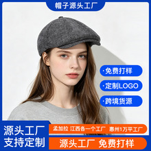 报童帽55%棉麻丝印烫标棒球帽子印字logo刺绣遮阳户外工作广告帽