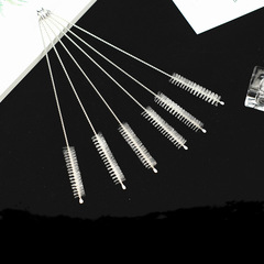 Manufacturer wholesale stainless steel straw brush nylon test tube brush children's bottle nipple cleaning small brush catheter brush