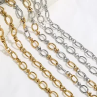 Вакуумная цепочка из нержавеющей стали 18K с сохранением цвета, ювелирные изделия, ожерелье, браслет, аксессуары, цепочка ручной работы в европейском и американском стиле