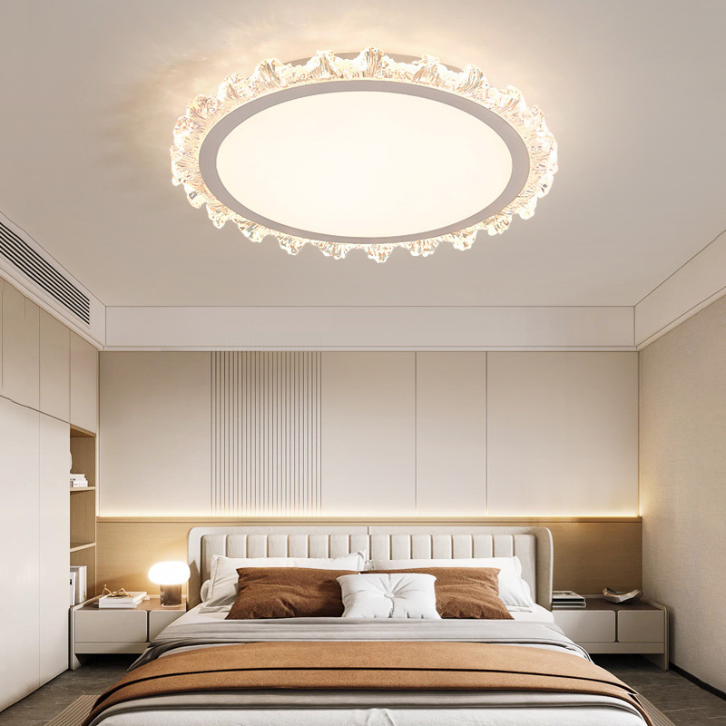 lámpara de techo luminaria de habitación dormitorio principal simple estilo francés luz de techo espectral totalmente inteligente flores 2024 dormitorio