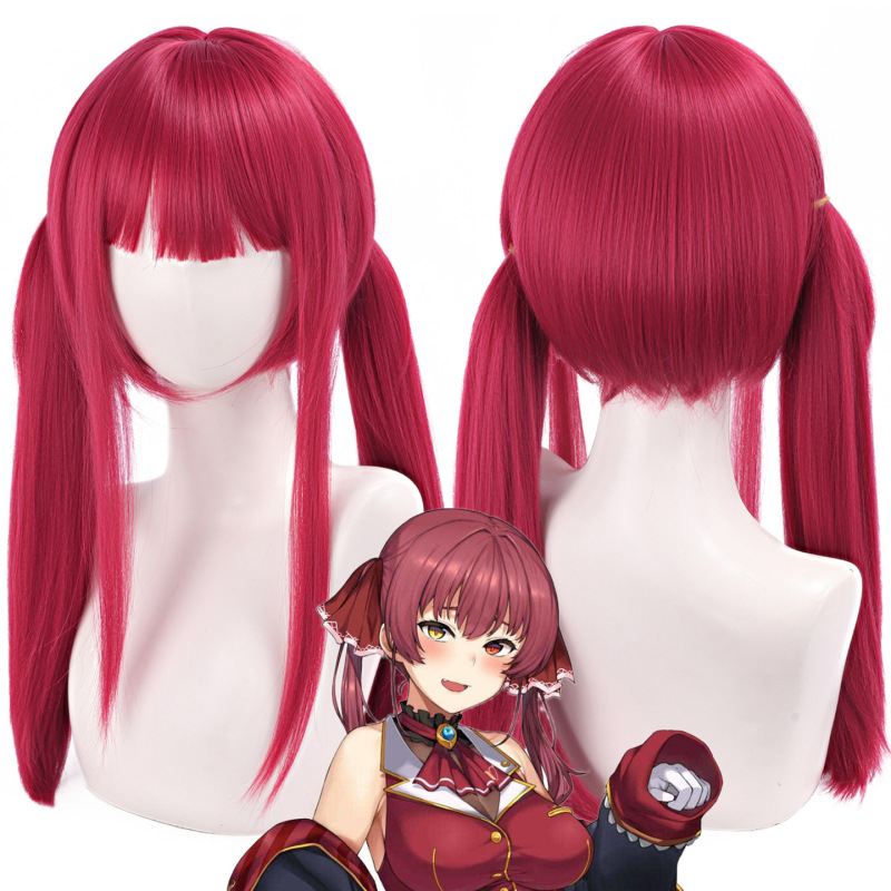 Main Character Cosplay Wig Vtuber Pirate Captain Sister Houshou Marine Scalp Top Wig