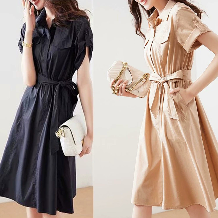 Независимая станция 2022 платье популярное платье на шнуровке с короткими рукавами на талии Amazon eBay в Корейском стиле с многослойной пряжкой оптом