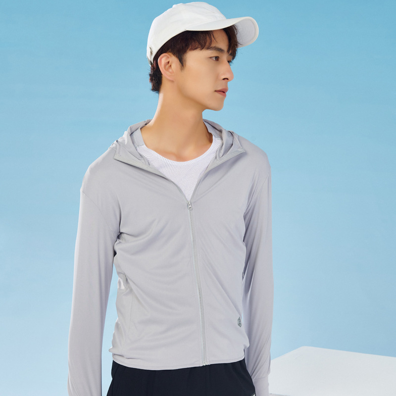 UPF50 + chaqueta de protector solar de hielo de color sólido para hombres 2025 nuevo chaqueta de verano anti-UV transpirable para hombres al aire libre