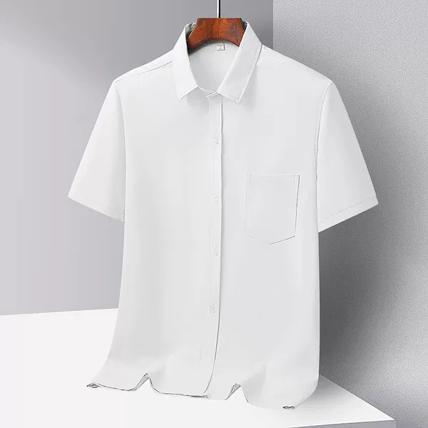 White, with short sleeve