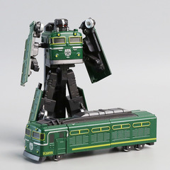 合金変形列車ロボット高速鉄道戦士エンジニアリング車両おもちゃの車グリーンキングコングボーイ変身復興号