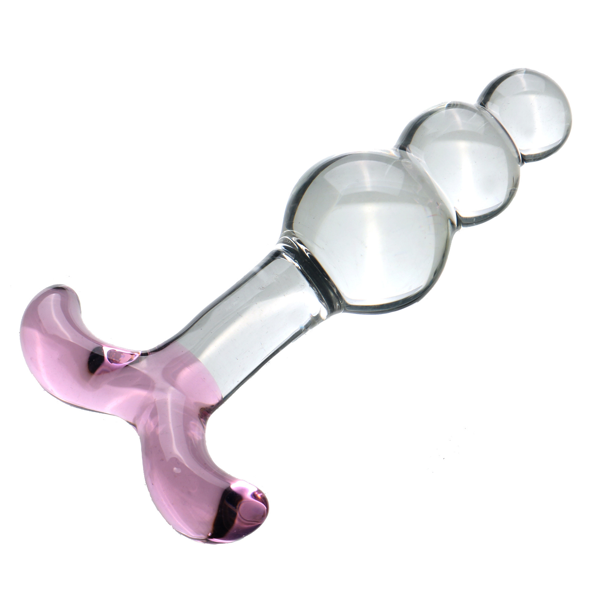 Crystal Fish Tail Anal Beads, Transparent Glass Anal Plug, Large Size — detail image 5