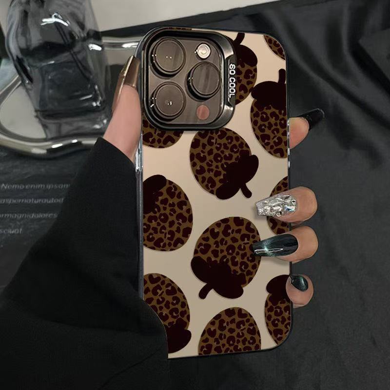 Pantalla completa con estampado de leopardo de fresa para iPhone 16 funda para teléfono móvil Apple 15promax/14 nuevo 13pro12 Europa y América