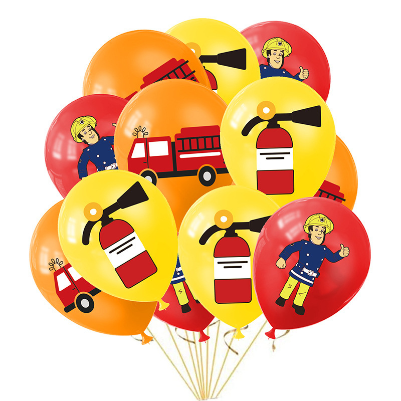 New Sam fireman theme birthday party atmosphere props rise supplies 12 inch latex balloon set