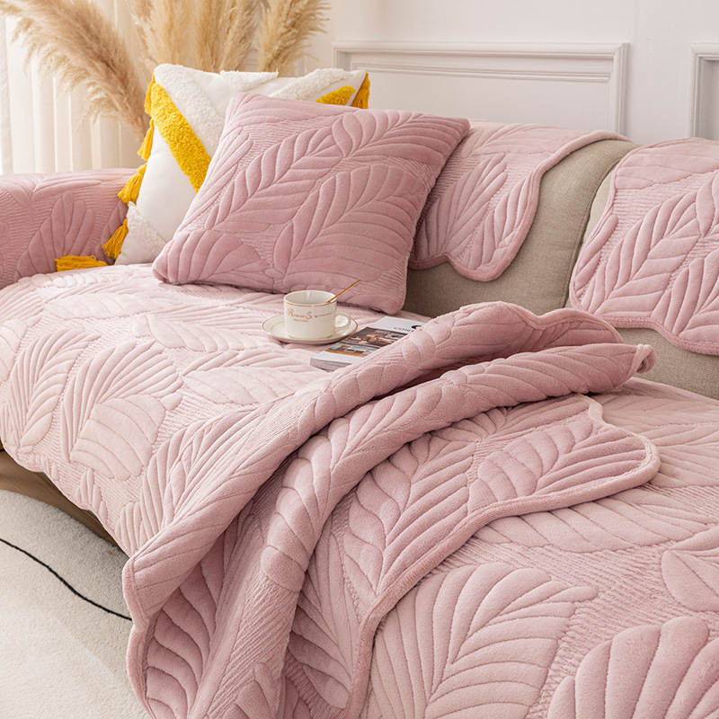 Funda de cojín de terciopelo de leche para sofá, antideslizante, estilo nuevo 2025, funda completa de tela simple y moderna, venta al por mayor transfronteriza