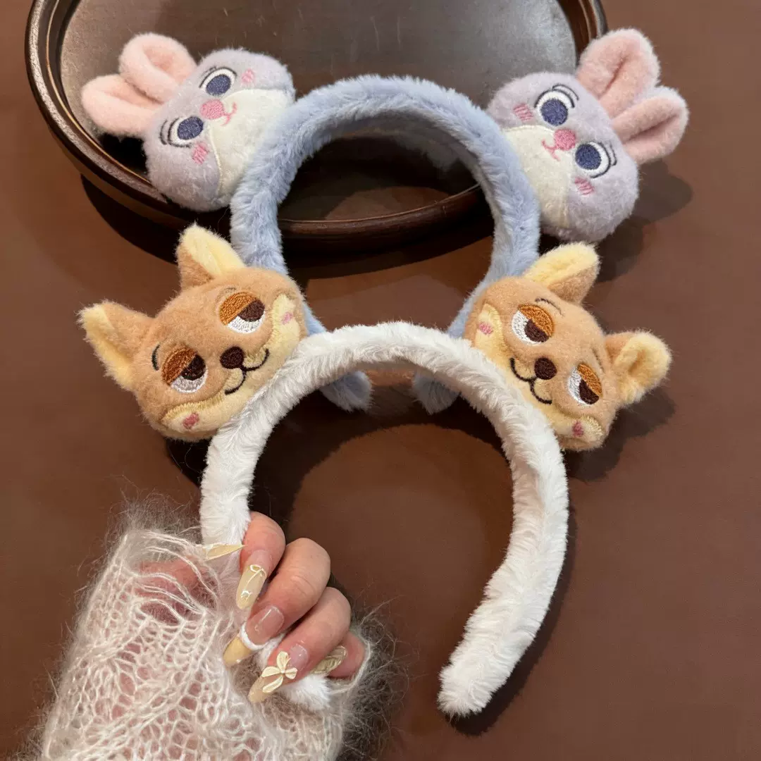 卡通疯狂动物城朱迪兔子警官发箍尼克狐狸洗脸头箍乐园拍照打卡女