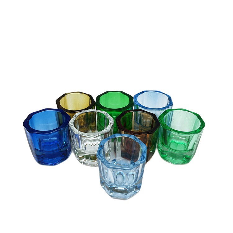 Transparent dental octagonal cup adhesive self-setting mixing cup glass mixing cup oral material octagonal prism