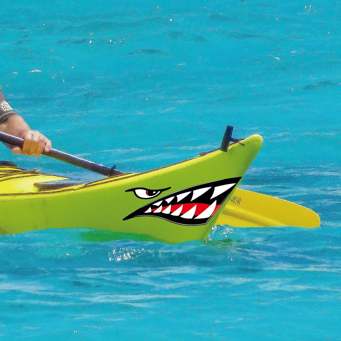 Pegatinas de dientes de tiburón Kayak Pesca canoa patrón camión coche reflexivo modificado coche pegatinas par