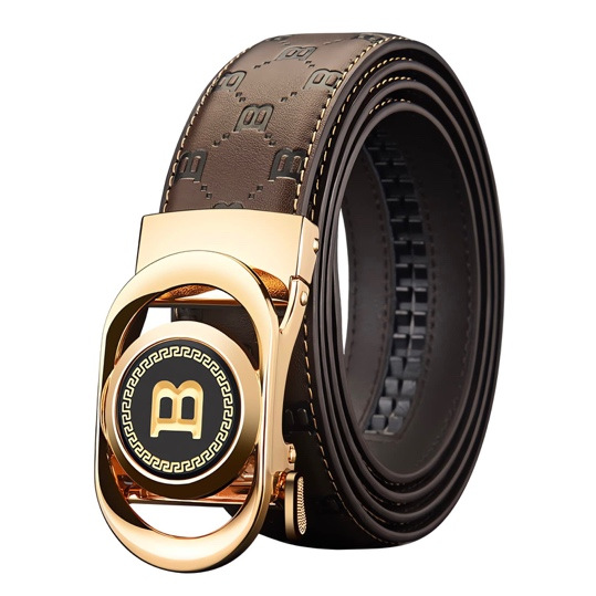 Cinturón de cuero genuino para hombre, informal, de negocios, impreso, popular, resistente a los arañazos y al desgaste, hebilla de cinturón, fabricante transfronterizo, venta directa al por mayor