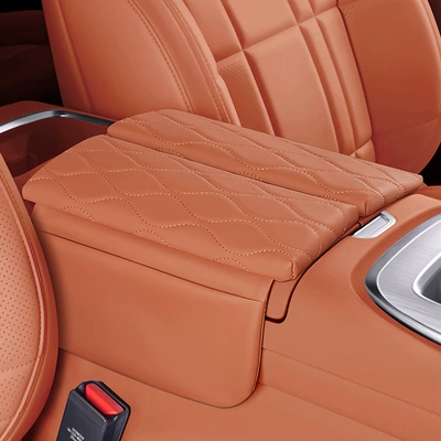 Suitable for Deep Blue S09 Armrest Box Protection Pad, Special Central Armrest Cover, Heightening Pad, Leather Protective Cover (Armrest box pad) - deep-blue-s09-dawn-orange