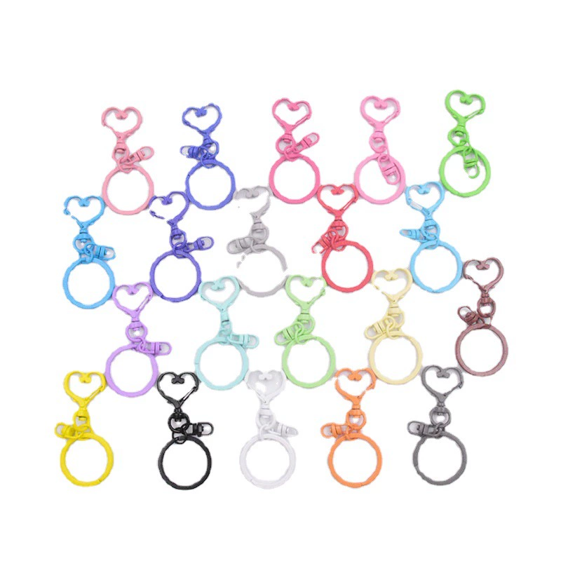 Keychain heart-shaped, set, accessory, accessories, 3 piece set, DIY