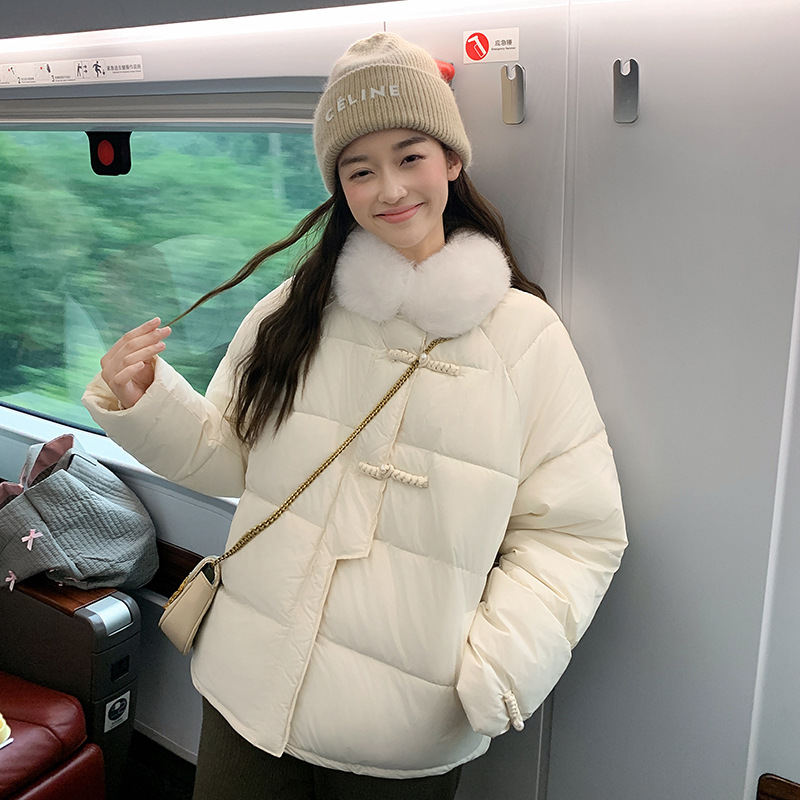Coreano suave viento suelto estilo de invierno 2024 nuevo algodón temperamento rosa con chaqueta corta image 3