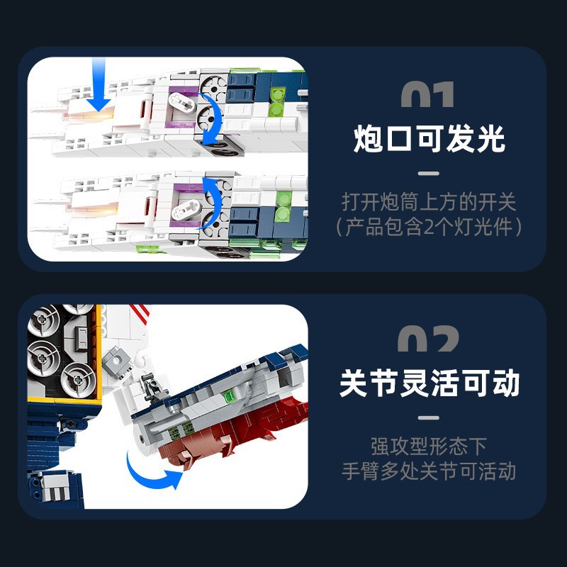 (2개) JIE XING 58144 스타 SDF-L 군함 가로지 모델 장식품 난이도 빌딩 블록 장난감 국경 간 세대