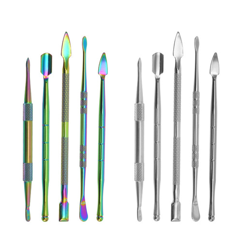 Stainless steel e-liquid spoon 5-piece set, e-liquid scoop, double-head accessories, manicure tool, pick stick, cleaning pipe e-liquid