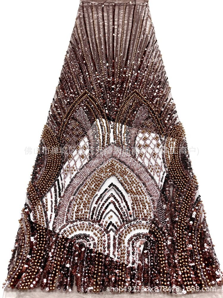 Nuevo arcuado diamante pesado tela de perlas de clavos foto de boda alta figura delgada tela de vestido de coda de pez
