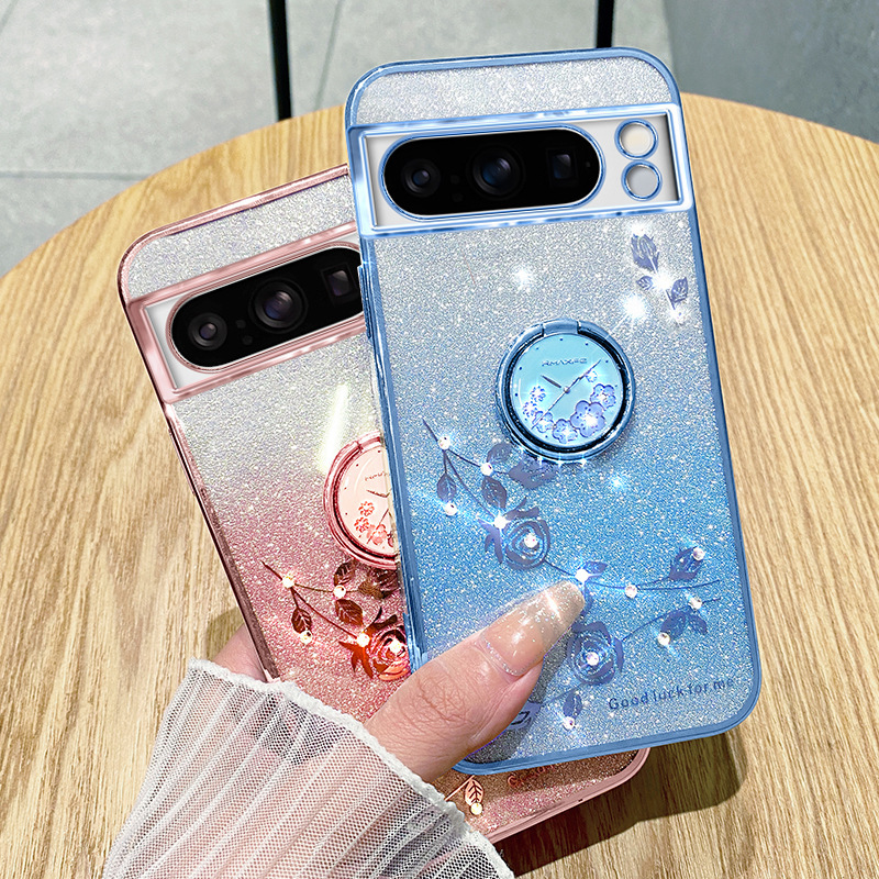 Suitable for Google 11Pro XL Mobile Phone Case Pixel 10A Transparent Electroplated Google9 Flower-Embellished Diamond Protective Case Suitable for Google 11Pro XL Mobile Phone Case Pixel 10A Transparent Electroplated Google9 Flower-Embellished Diamond Protective Case