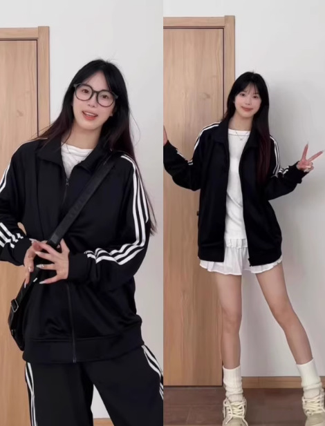 美式三条杠短款外套女2025新款秋季韩系立领棒球服运动穿搭上衣|undefined