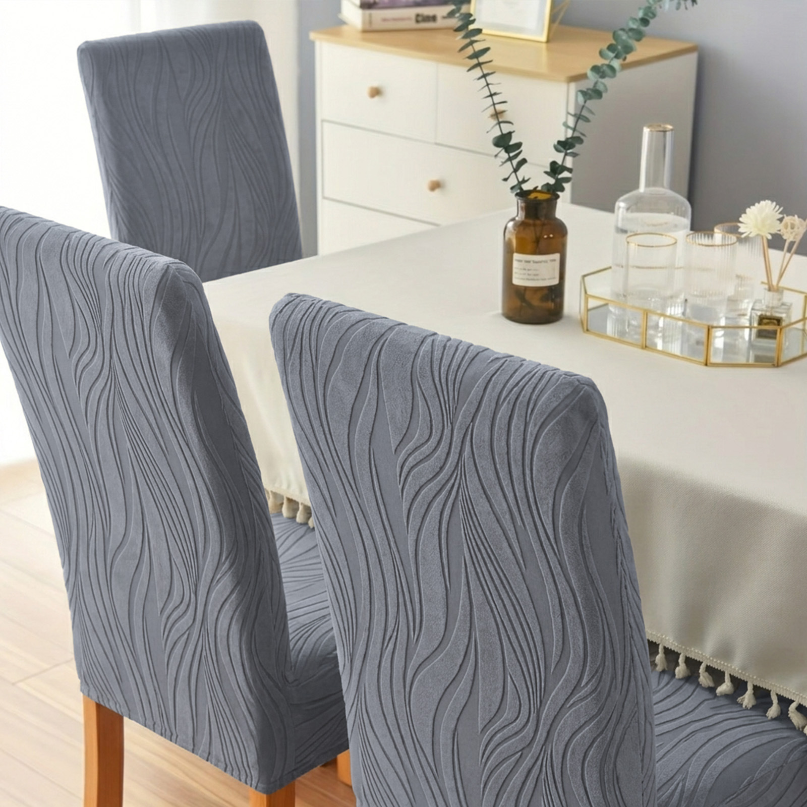 TEMU transfronterizo Jacquard Willow cubierta de silla elástica de color sólido para hoteles domésticos de estilo europeo y americano cubierta de silla aplicable