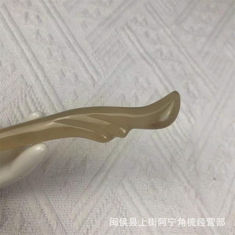 Hand Carved Goat Horn Hair Stick 18cm Bow Shape Traditional Hair Pin for Updos and Gifting in use