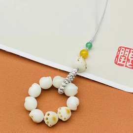 天然精品菩提子手机链手工diy手捻雕刻民族风中式钥匙扣饰品批发