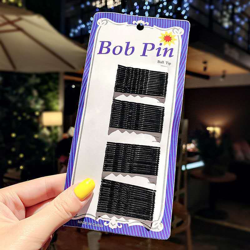 Blue card small black hairpin steel wire hairpin wave clip women's invisible hair bb clip hair styling hair accessories 4