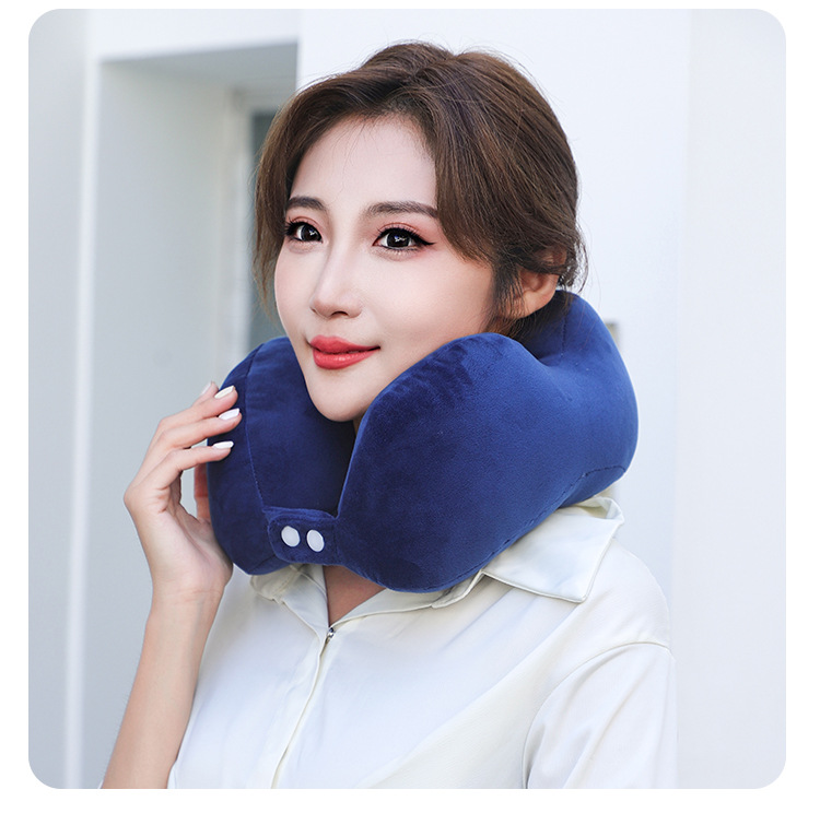 Velvet U-shaped pillow memory foam neck pillow car travel neck pillow nap artifact pillow U-shaped pillow cushion
